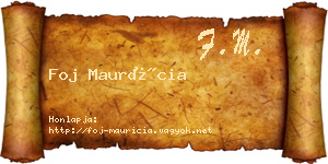 Foj Maurícia névjegykártya